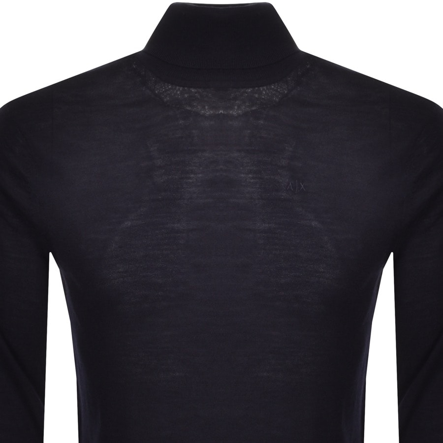 Alternative Image for ProductArmani Exchange Wool Roll Neck Knit Jumper Navy2